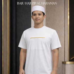 AL-HARAMAN BAJU HAJI ZIP (POKET HADAPAN)